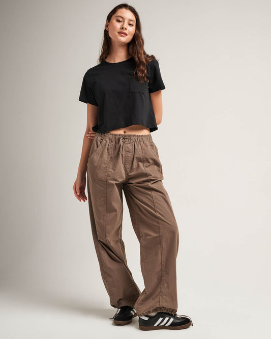 Womens Pima Boxy Crop Tee - Pima Cotton Jersey - Black