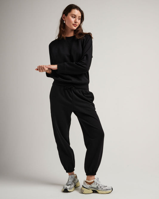 Womens Recycled Fleece Classic Sweatpant - Recycled Fleece - Black