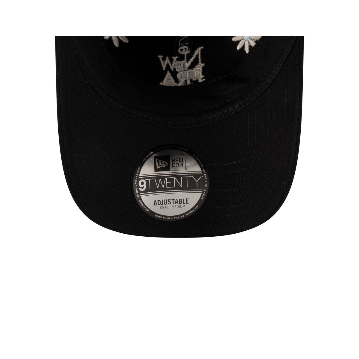 New Era Cap Flower Embroidery Black Denim 9TWENTY Adjustable Hat