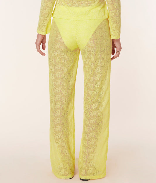 The Suva Pant - Floral Lace - Limeade