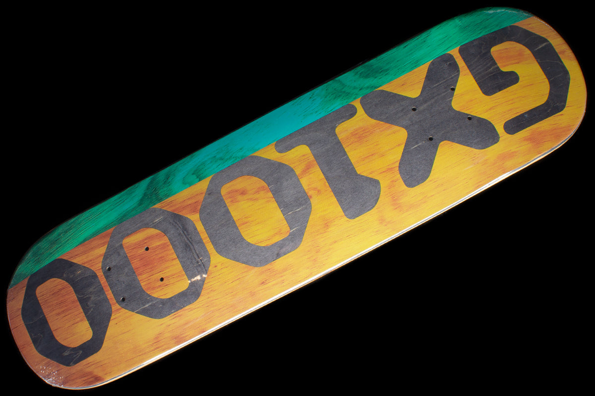 Split Veneer Teal/Yellow (Black) Deck 8.25"