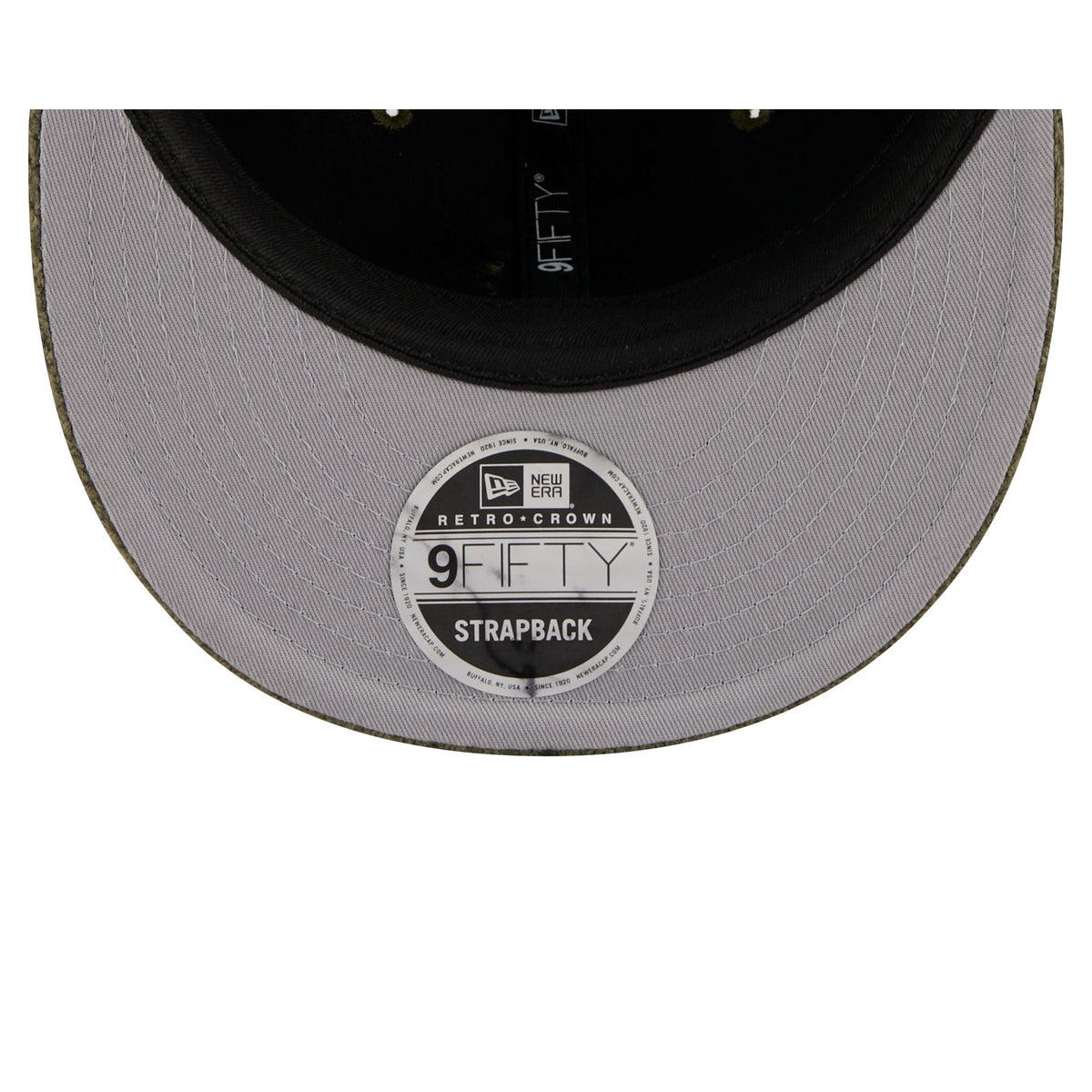 New Era Cap Waffle Knit Olive Retro Crown 9FIFTY Strapback Hat
