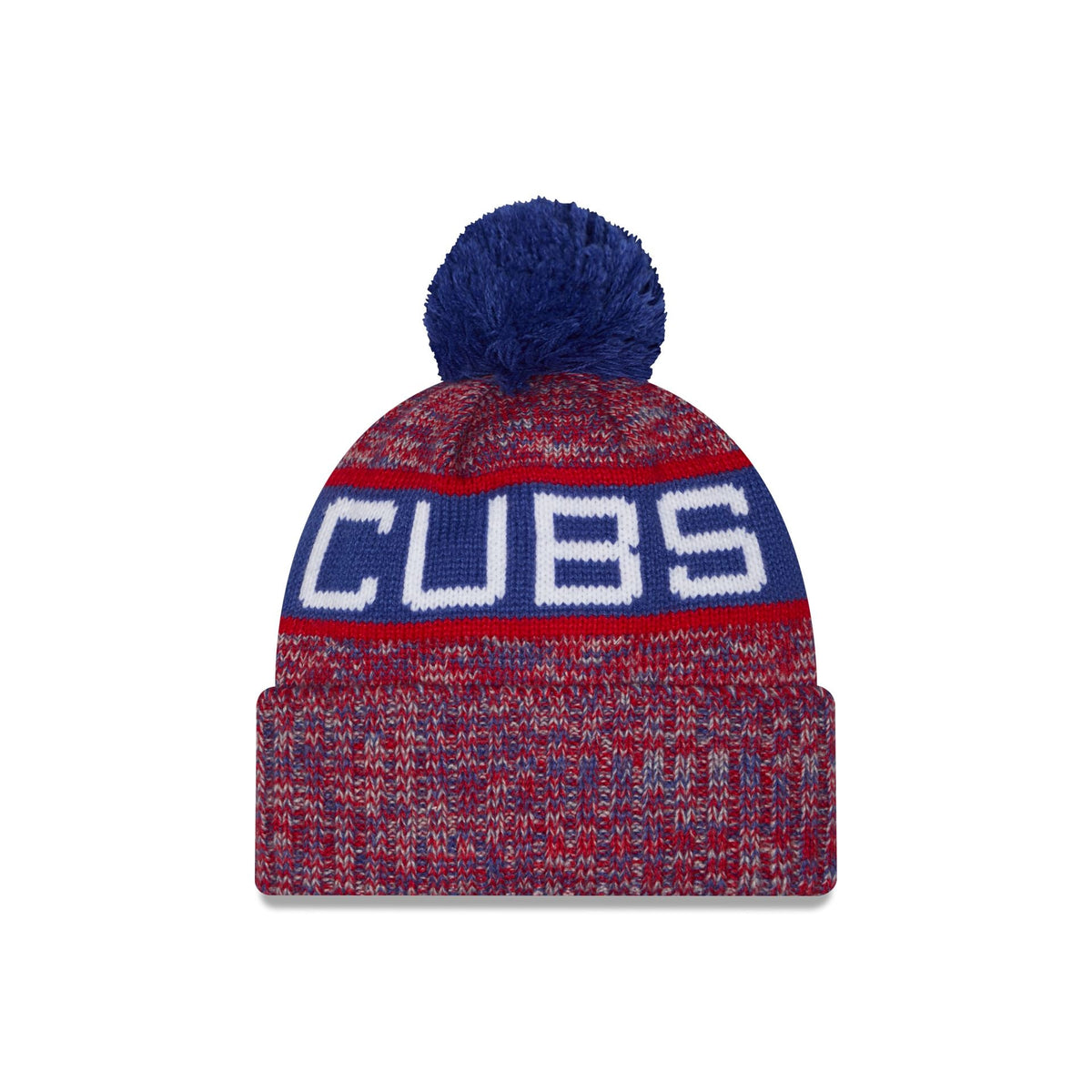 Chicago Cubs Tri Color Pom Knit Hat