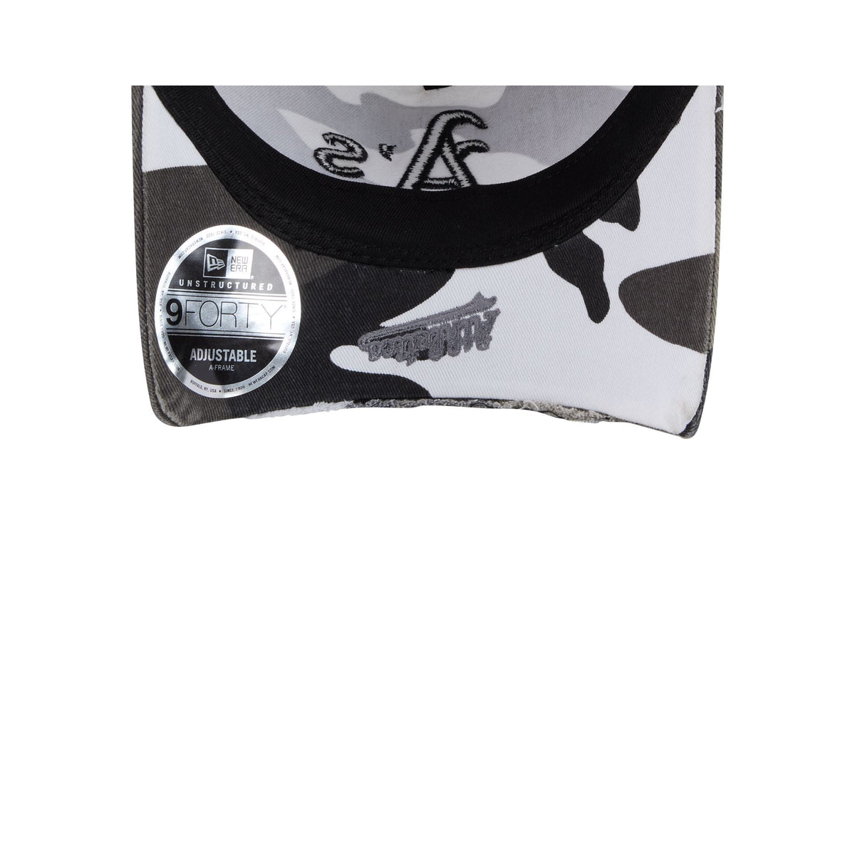 Athletics Washed Camo 9FORTY A-Frame Unstructured Cut-Off Visor Snapback Hat