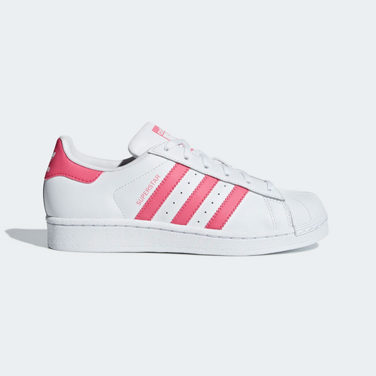 Adidas Kids' Superstar Shoes - Cloud White / Real Pink