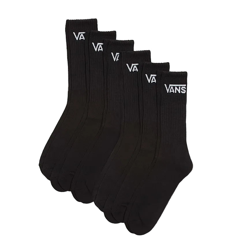 Vans Classic Crew Socks 6-Pack- Black