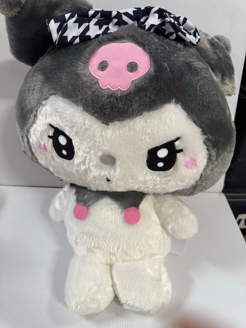 Sanrio - Kuromi Fuzzy Black and White Bow 48cm Plush