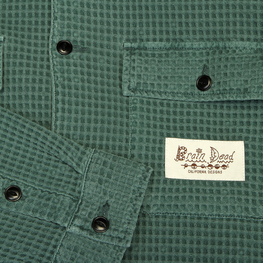 Waffle Button Front Shirt
