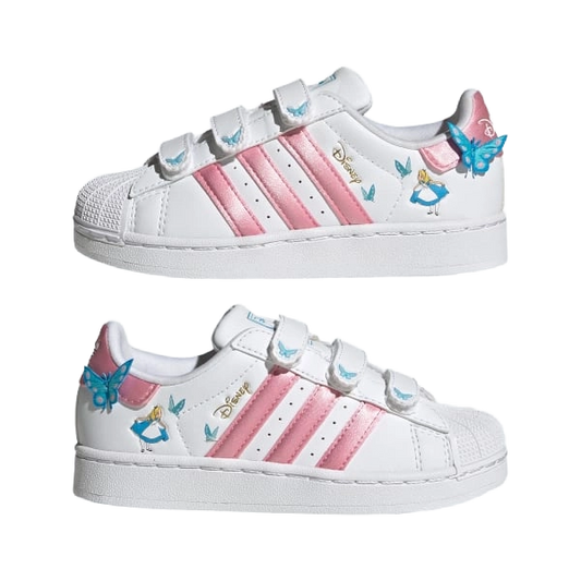Adidas Kids' Disney Superstar Ii Comfort Closure Shoes Shoes - Cloud White / Light Pink / Lucid Aquamarine
