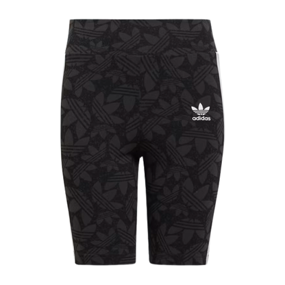 Adidas Kids' High Waisted Cycling Shorts - Carbon / Black / White
