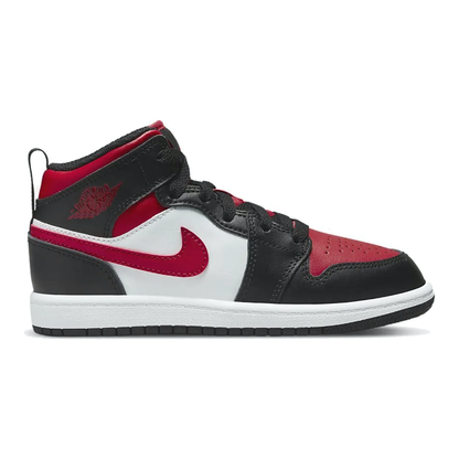 Nike Kids' Jordan 1 Mid PS Shoes - Black / White / Fire Red