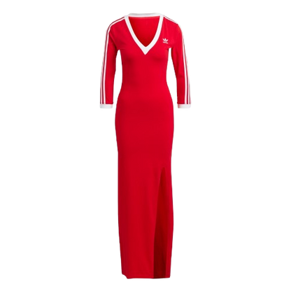 Adidas Women's Adicolor Classics 3-Stripes Maxi Dress - Better Scarlet