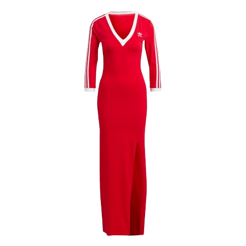 Adidas Women's Adicolor Classics 3-Stripes Maxi Dress - Better Scarlet