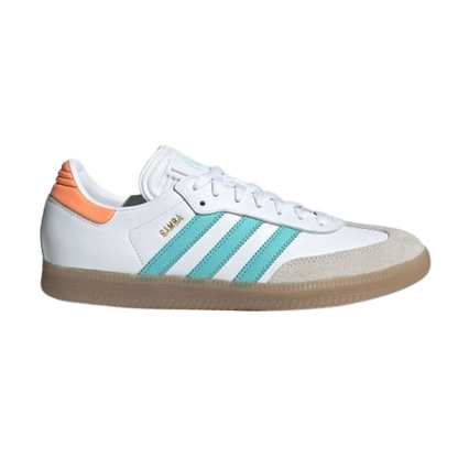 Adidas Men's Samba Inter Miami CF Indoor Soccer Shoes - White / Easy Mint / Gum