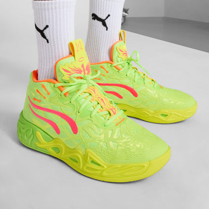 Puma Men's Mb.04 Gem Shoes - Yellow Alert / Green Glare / Pink Alert