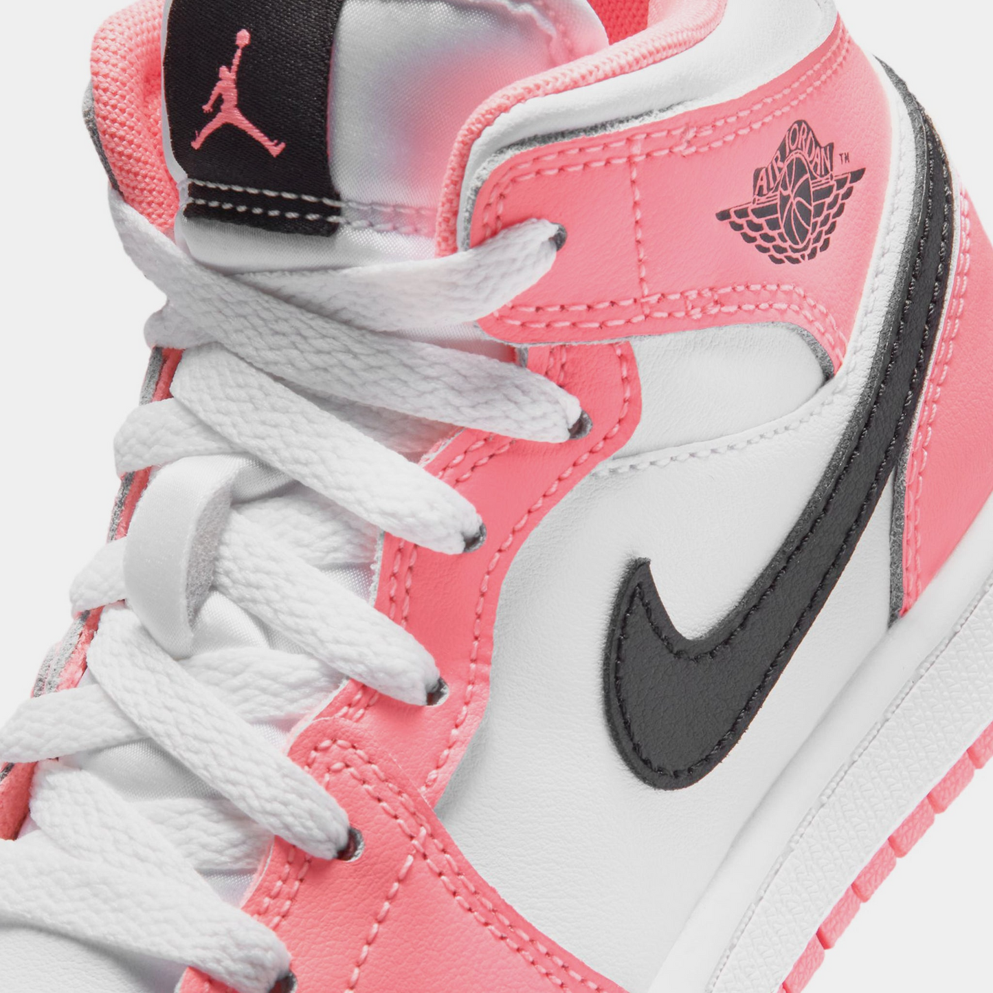 Nike Kids' Jordan 1 Mid Pink Gaze Shoes - Pink Gaze / Pearl Pink / White