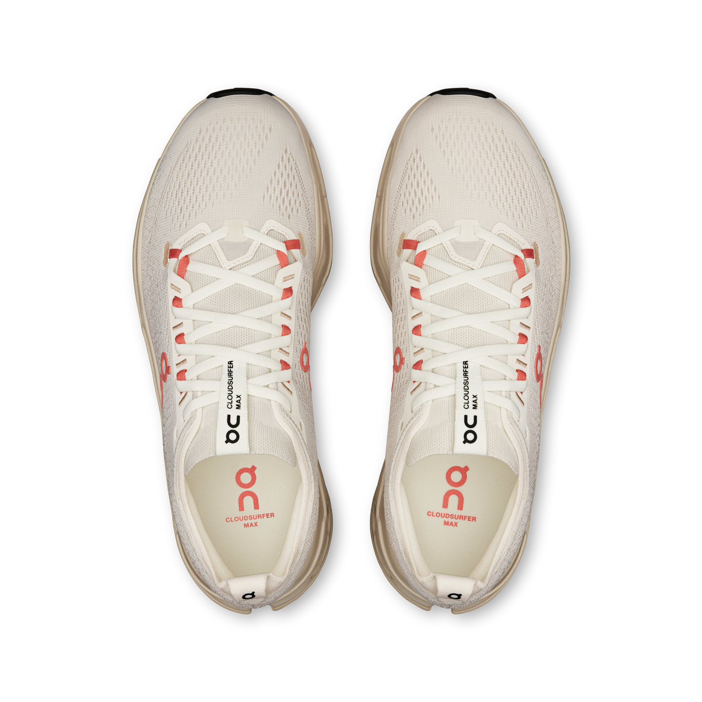 On Running Men's Cloudsurfer Max Shoes - Ivory / Salmon