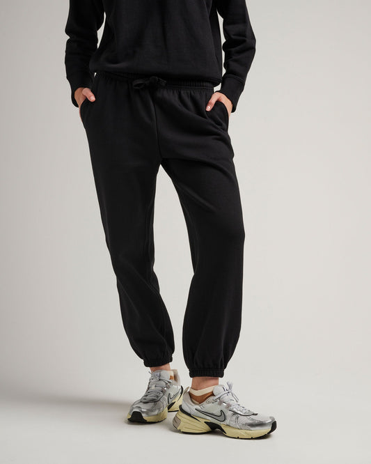 Womens Recycled Fleece Classic Sweatpant - Recycled Fleece - Black