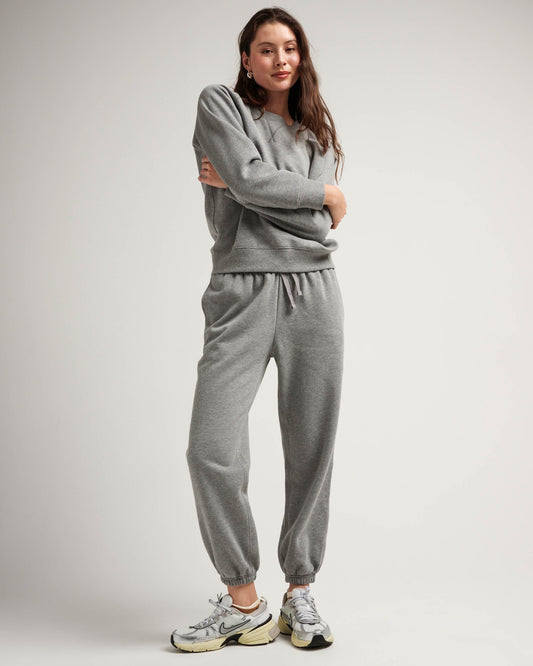 Womens Recycled Fleece Classic Sweatpant - Recycled Fleece - Heather Grey