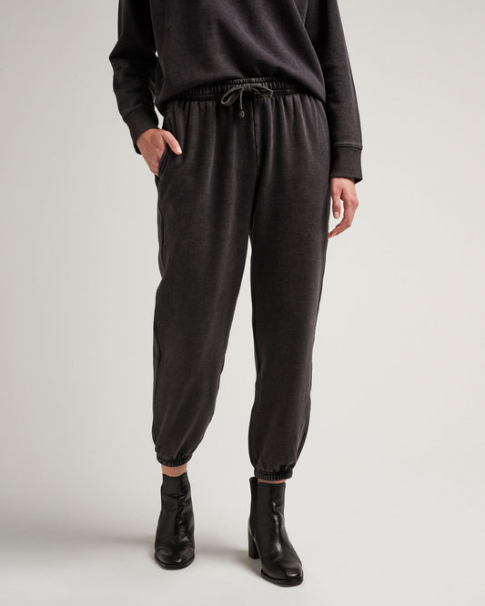 Womens Recycled Fleece Classic Sweatpant - Recycled Fleece - Mineral Black