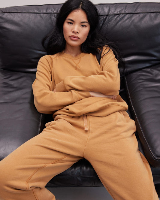 Womens Recycled Fleece Classic Sweatpant - Recycled Fleece - Mineral Gold Spice