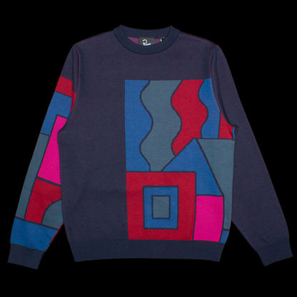 Blocked Landscape Knitted Pullover