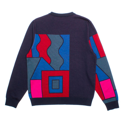 Blocked Landscape Knitted Pullover