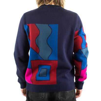 Blocked Landscape Knitted Pullover