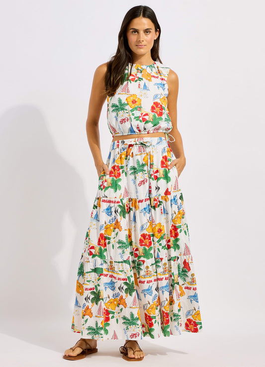 Viva Vacation Tiered Maxi Skirt