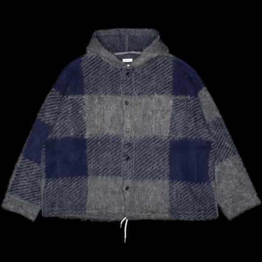 Womens Mohair Hooded Shirt Jacket