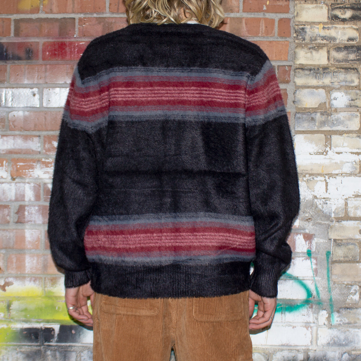 Stripe Shaggy Cardigan