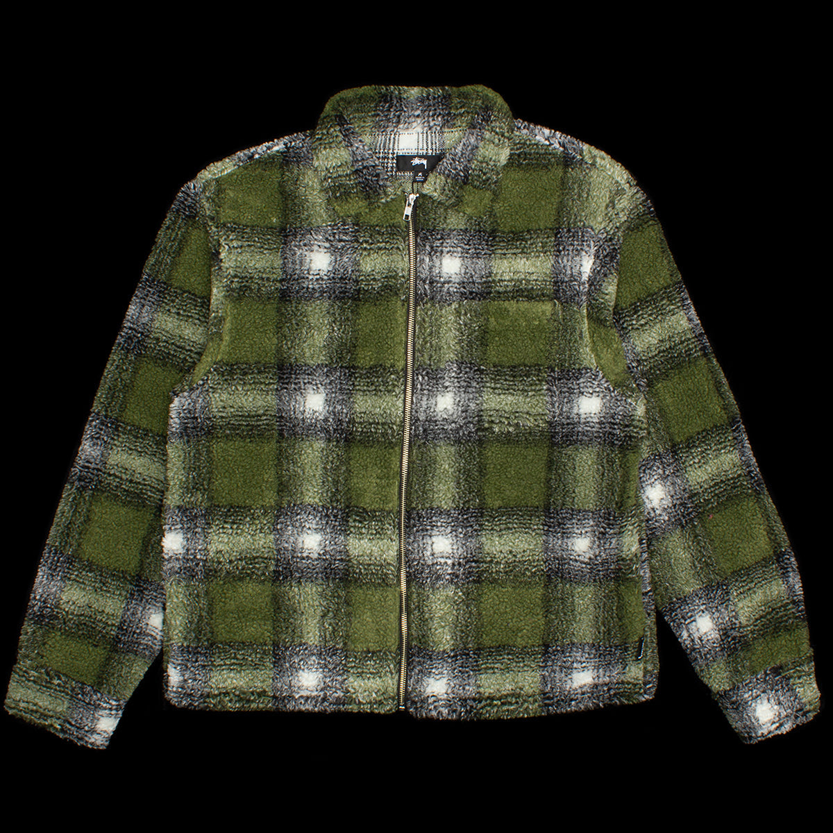 Shadow Plaid Sherpa Zip Shirt