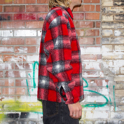 Shadow Plaid Sherpa Zip Shirt