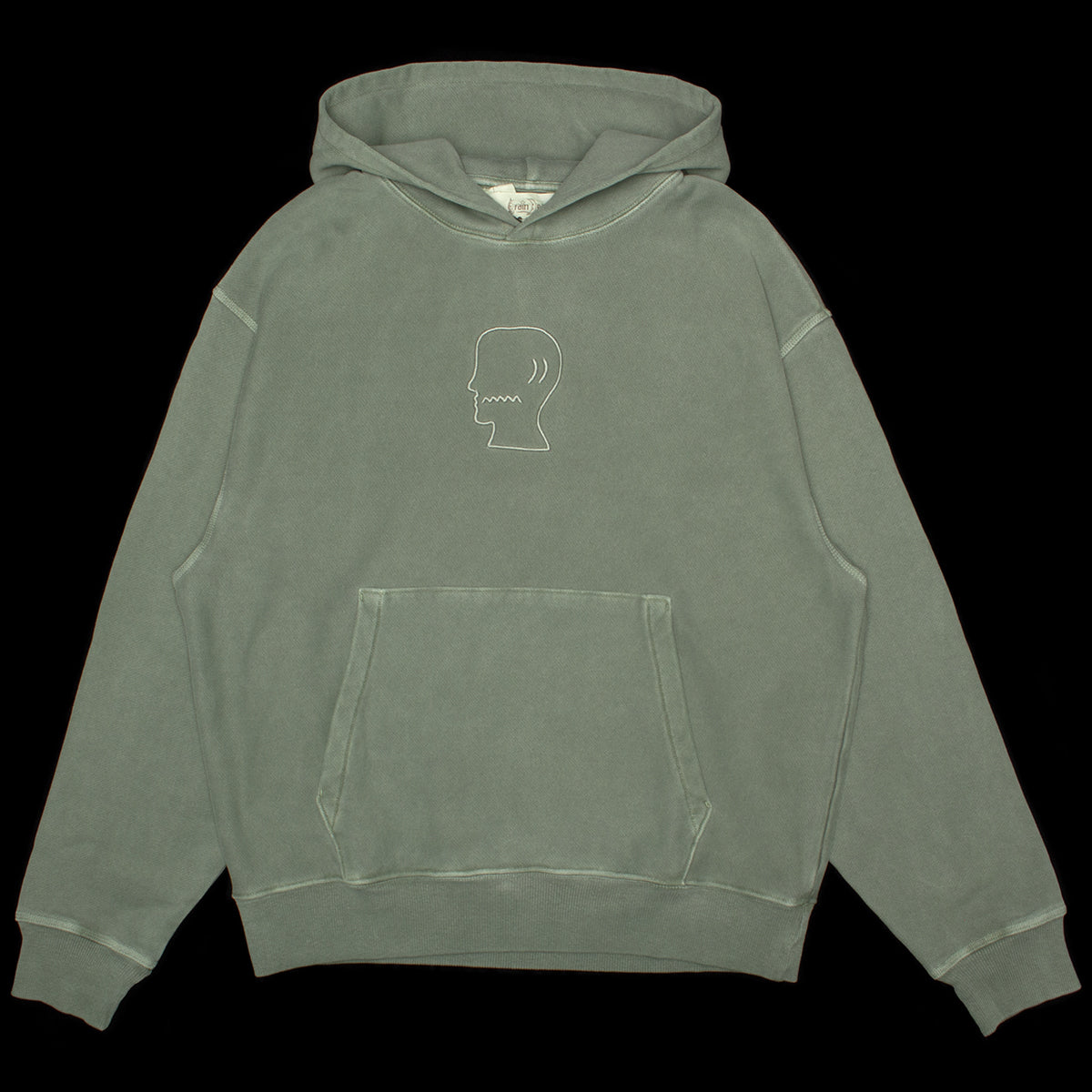 3D Embroidered Logohead Garment Dyed Hoodie