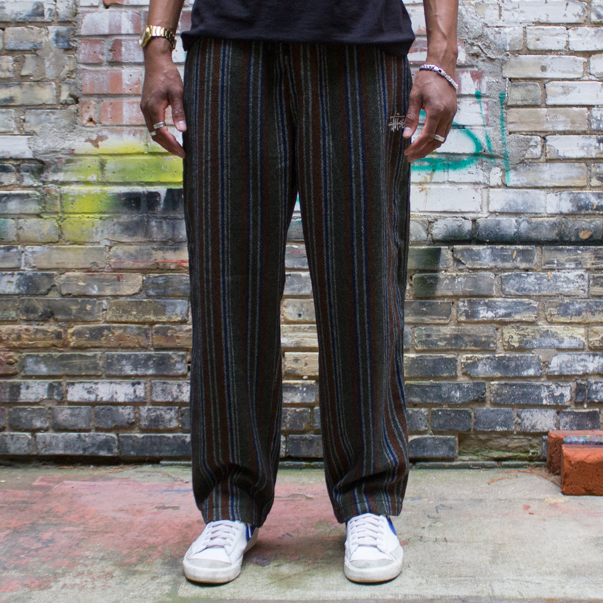 Wool Stripe Relaxed Pant