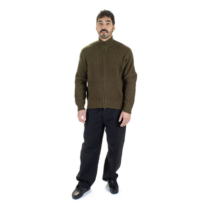 Military Patch Zip Sweater