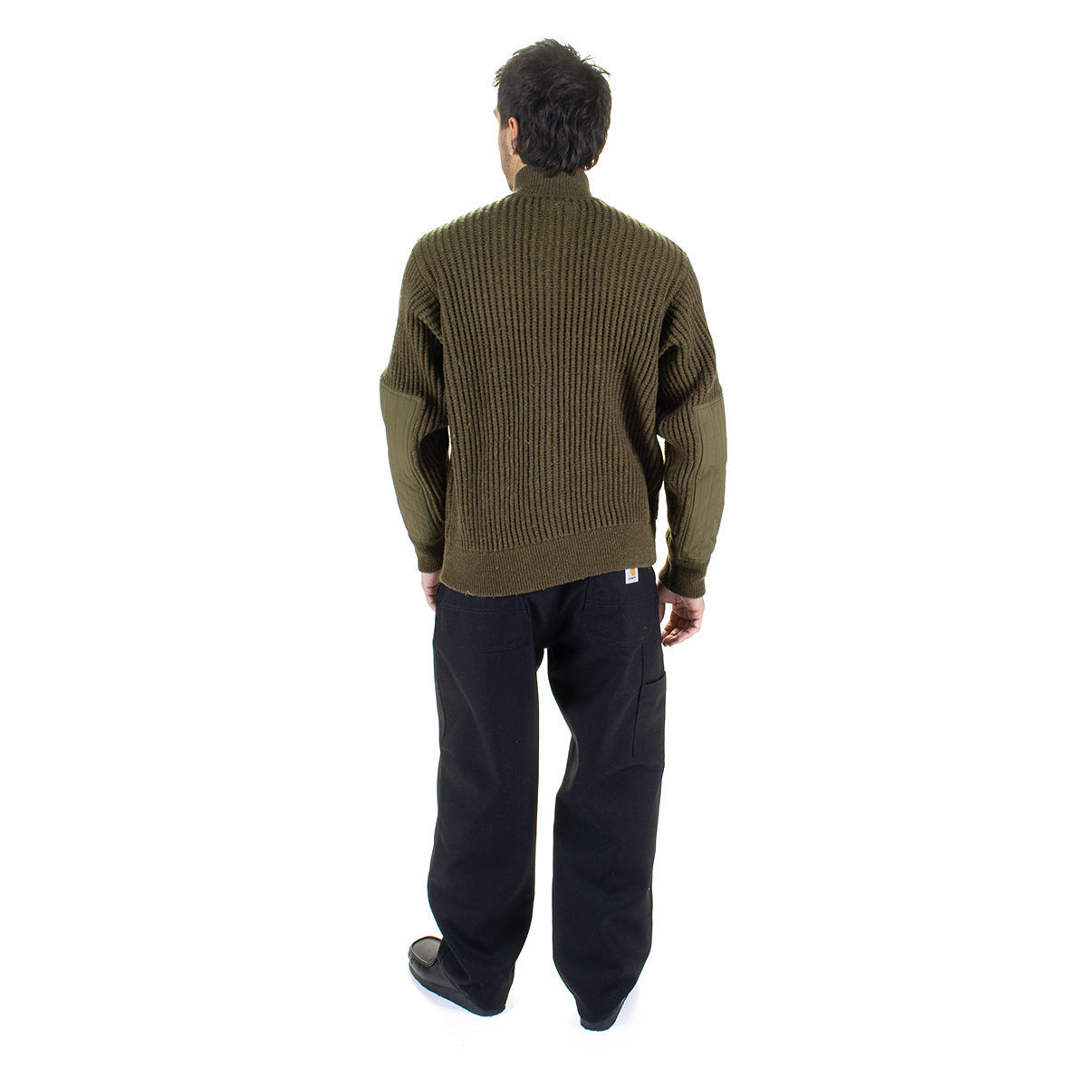 Military Patch Zip Sweater