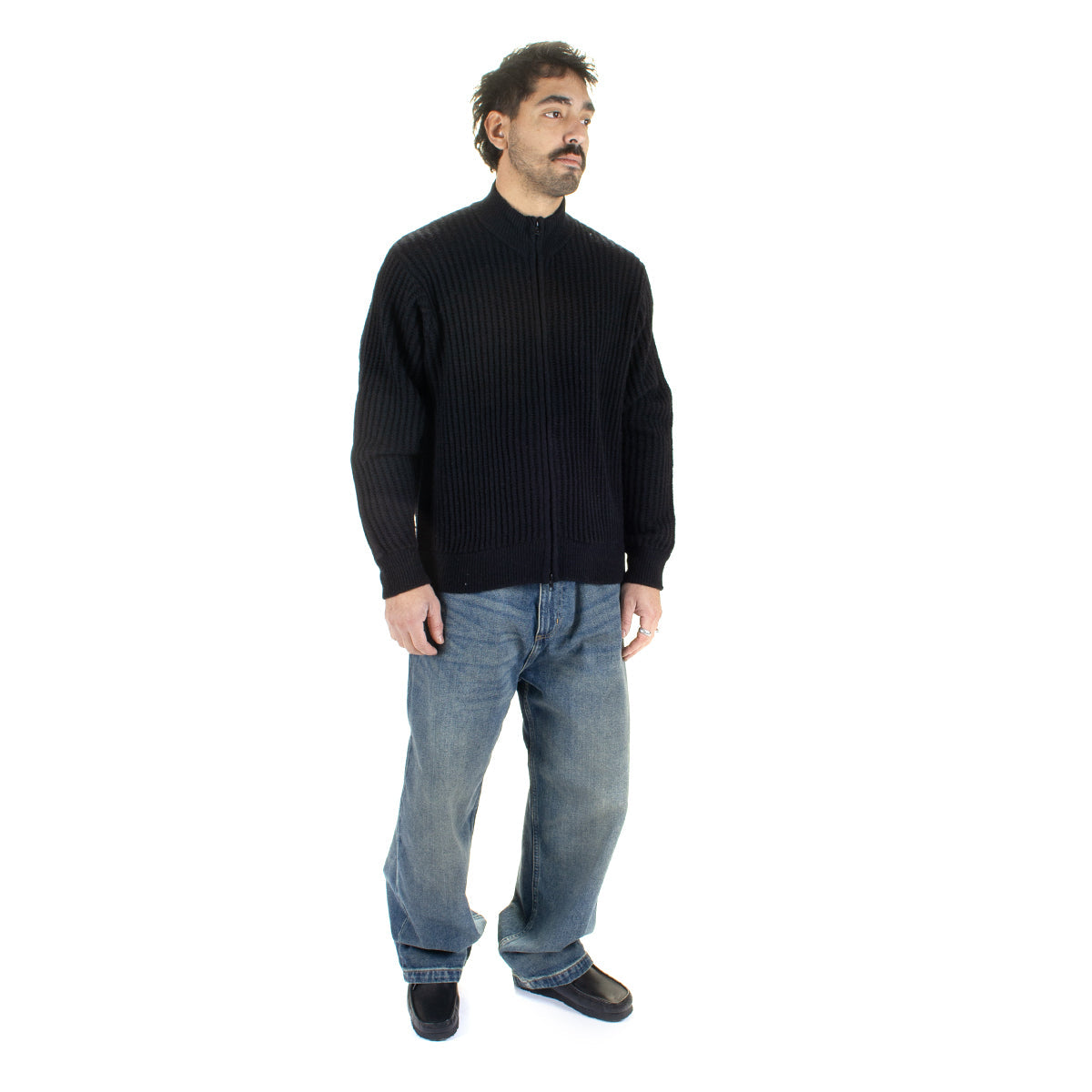 Military Patch Zip Sweater