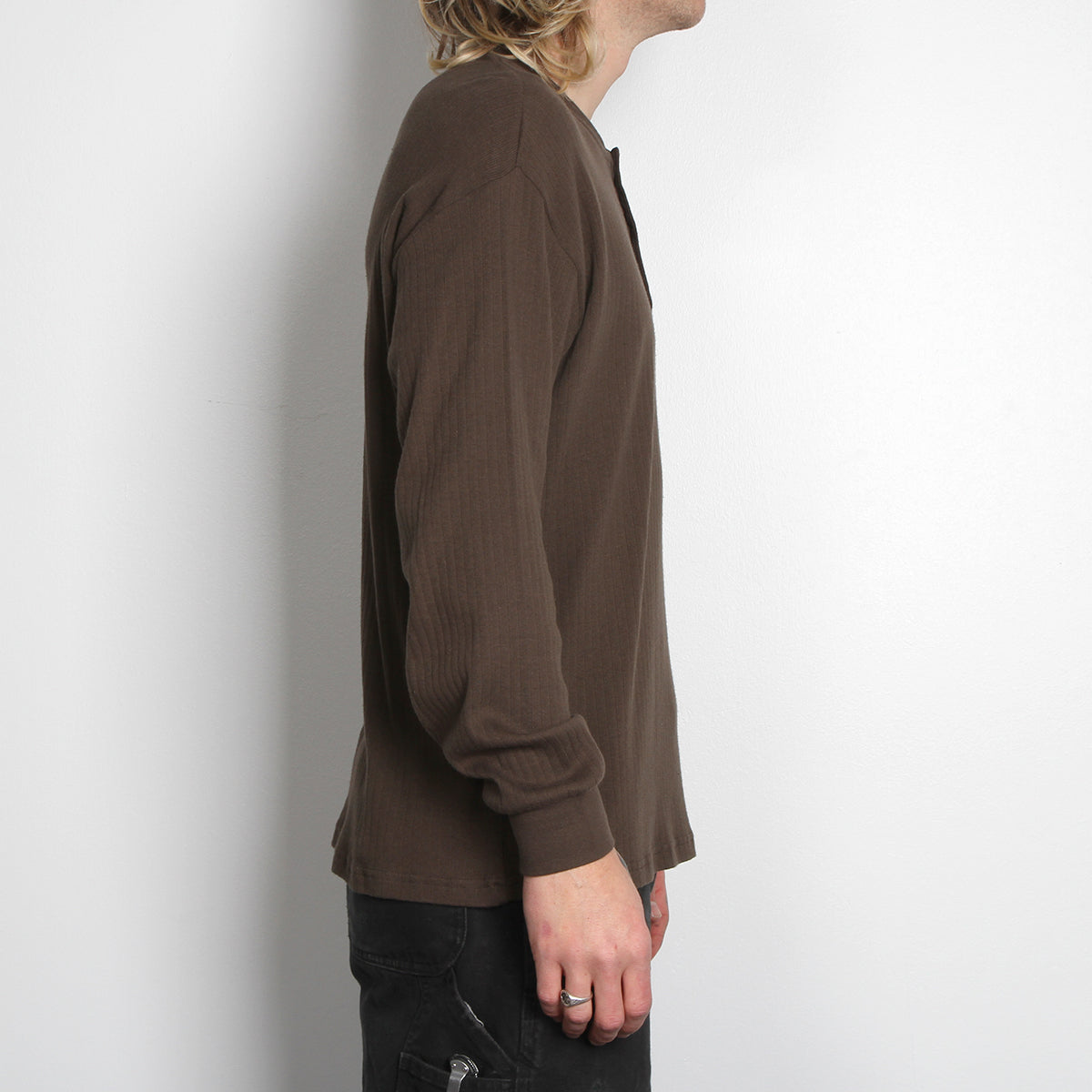 Rib Henley L/S T-Shirt