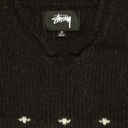 Roll V-Neck Fairisle Sweater