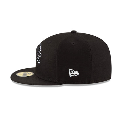 Detroit Lions Black & White 59FIFTY Fitted Hat