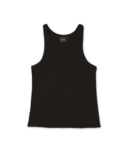 Womens Vintage Rib Tank - Lyocell Rib Knit - Black
