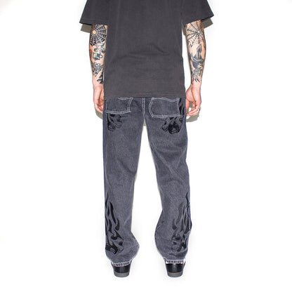 Flamepuzz Relaxed Denim Pant