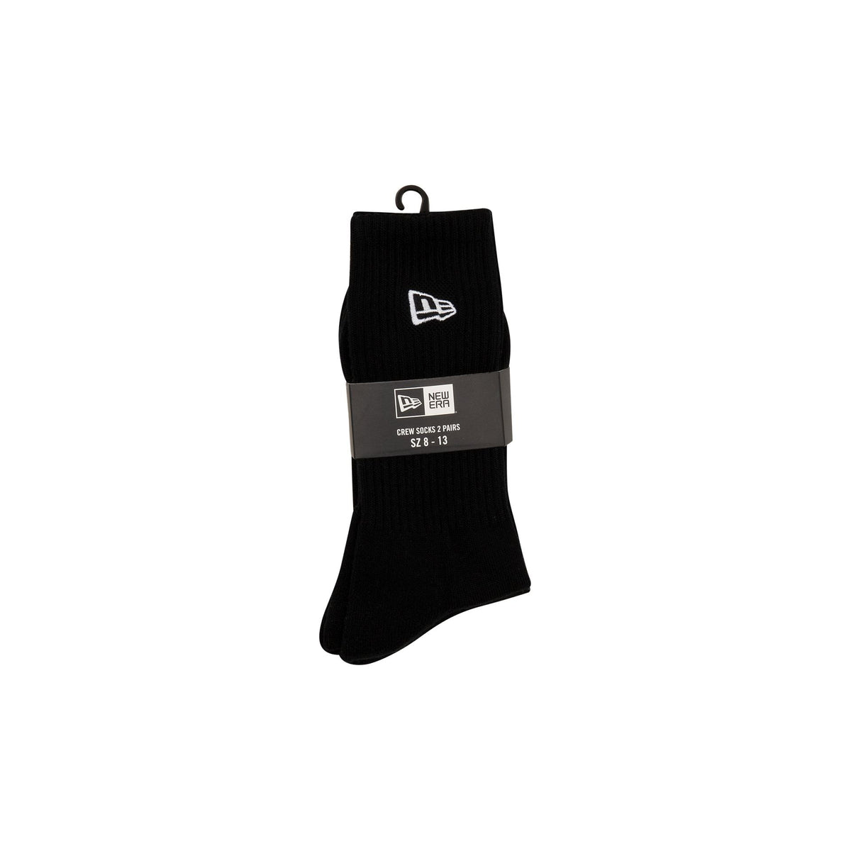 New Era Cap Black 2-Pack Crew Socks