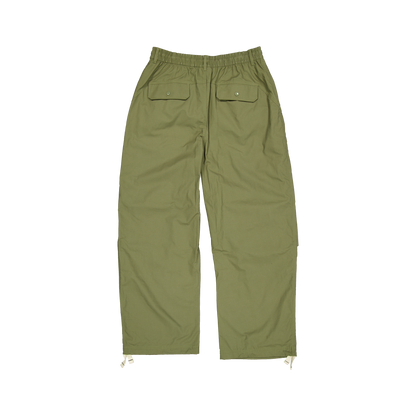 New Era Branded Loose Military Cargo Green Bark Pants
