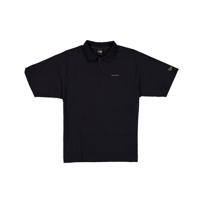 New Era Cap Black Label Crinkle Black Polo Shirt