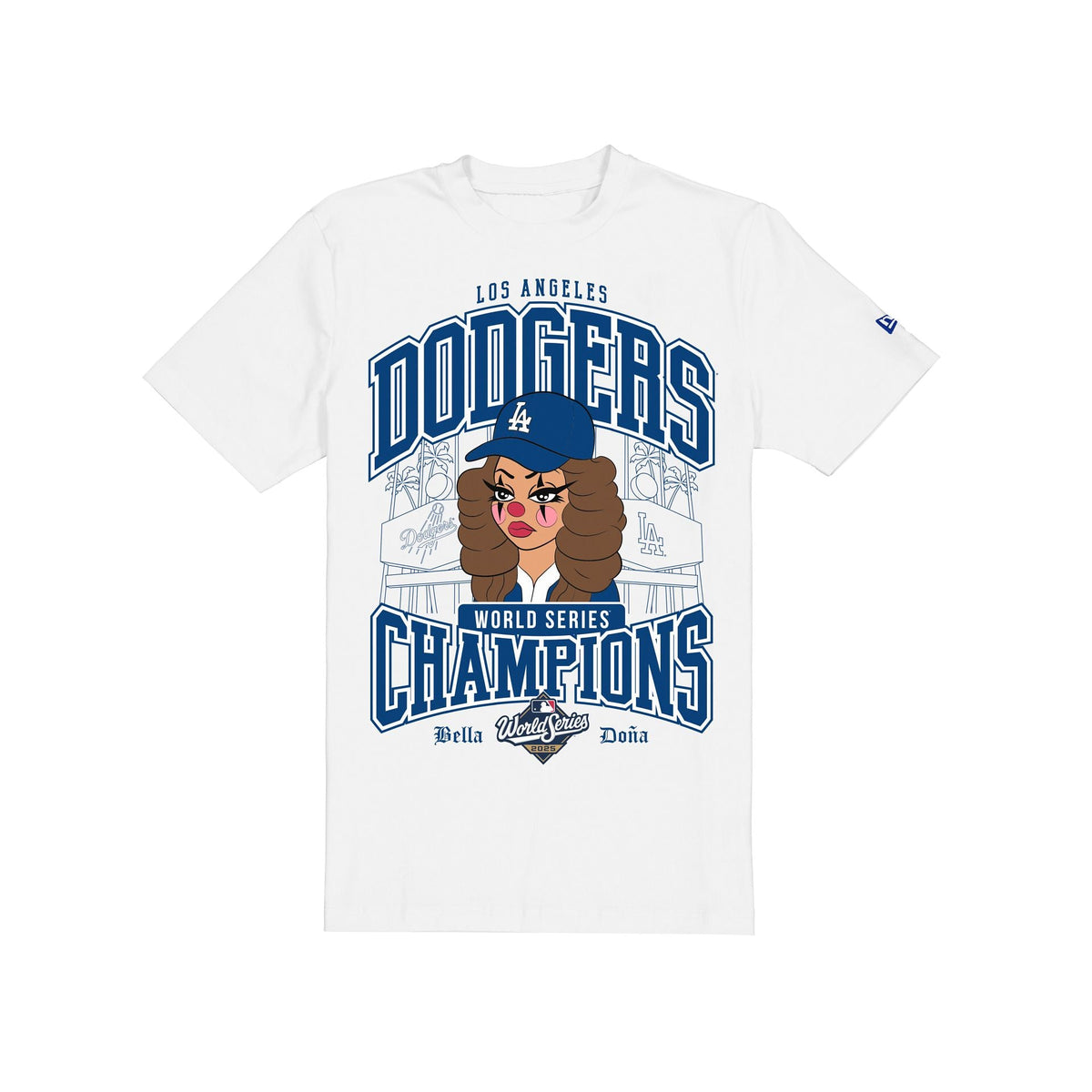 Bella Doña x Los Angeles Dodgers 2025 World Series Champions Character White T-Shirt