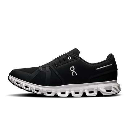 On Running Men's Cloud 6 Wide Shoes - Black / White