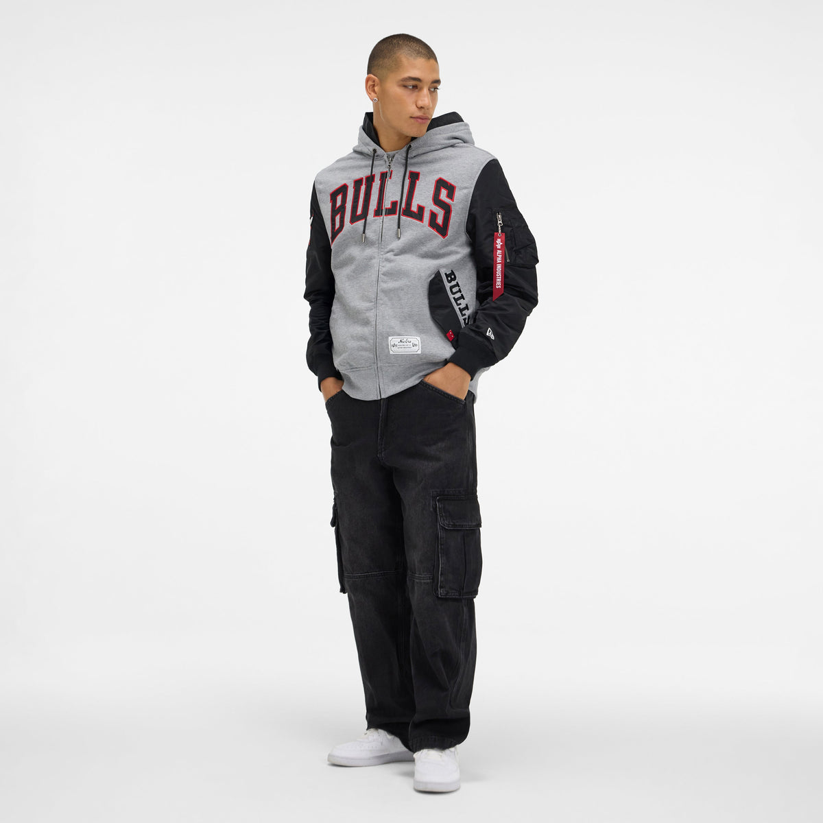 Alpha Industries x Boston Celtics Gray MA-1 Full Zip Fleece Jacket