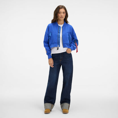 Alpha Industries x Los Angeles Lakers Purple Women's Full Zip Cropped Fleece Jacket